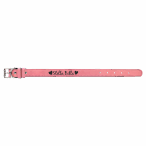 Medium 19" x 1" Pink Laserable Leatherette Dog Collar