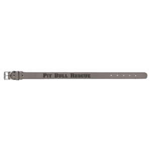 Large 23" x 1" Gray Laserable Leatherette Dog Collar
