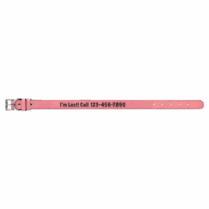 Large 23" x 1" Pink Laserable Leatherette Dog Collar
