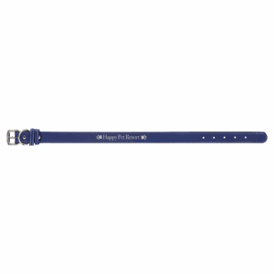 Large 23" x 1" Blue/Silver Laserable Leatherette Dog Collar