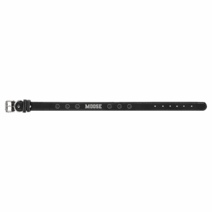Extra Large 27" x 1 1/4" Black/Silver Laserable Leatherette Dog Collar