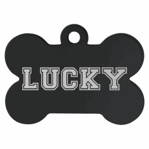 1 1/4" x 3/4" Black Laserable Anodized Aluminum Bone Pet